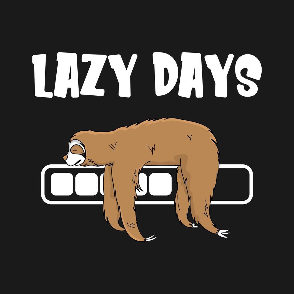 Illustration of a sloth lying down to commemorate Lazy Day vector