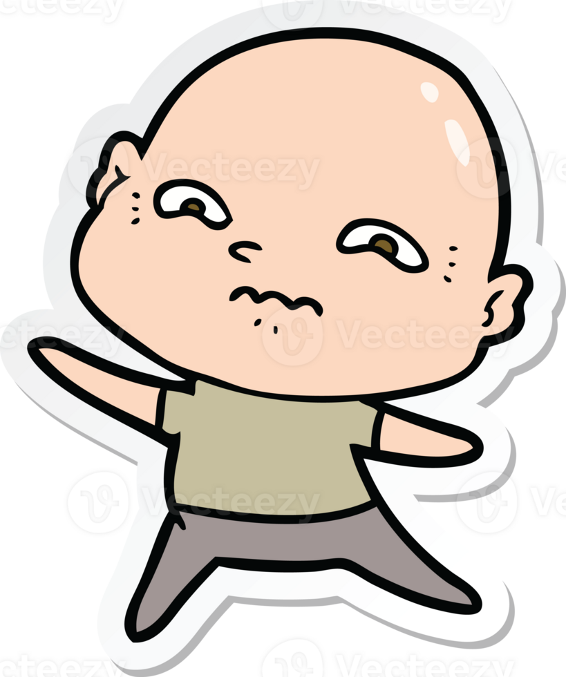 sticker of a cartoon nervous man png
