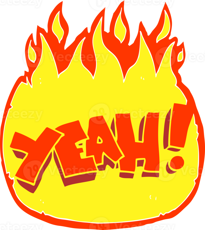 yeah flat color illustration of shout png