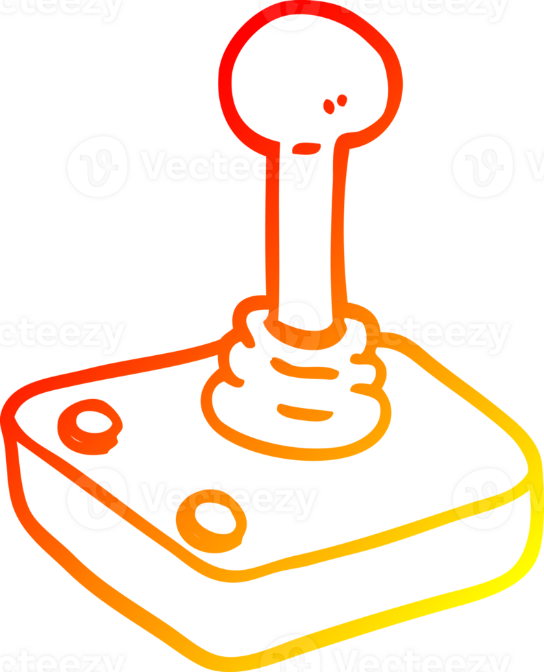 warm gradient line drawing of a cartoon joystick png