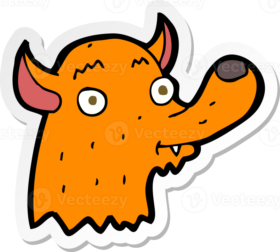 sticker of a cartoon happy fox png