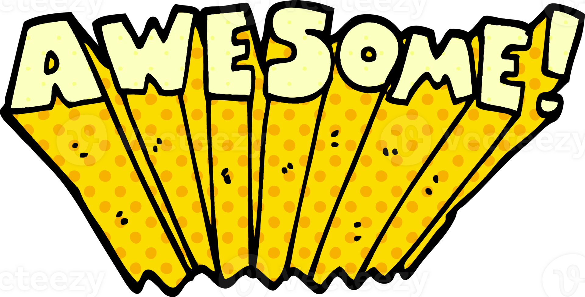 cartoon doodle awesome word png