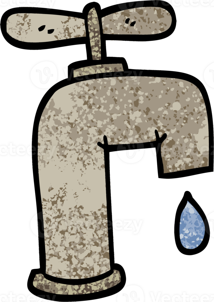 grunge textured illustration cartoon dripping faucet png
