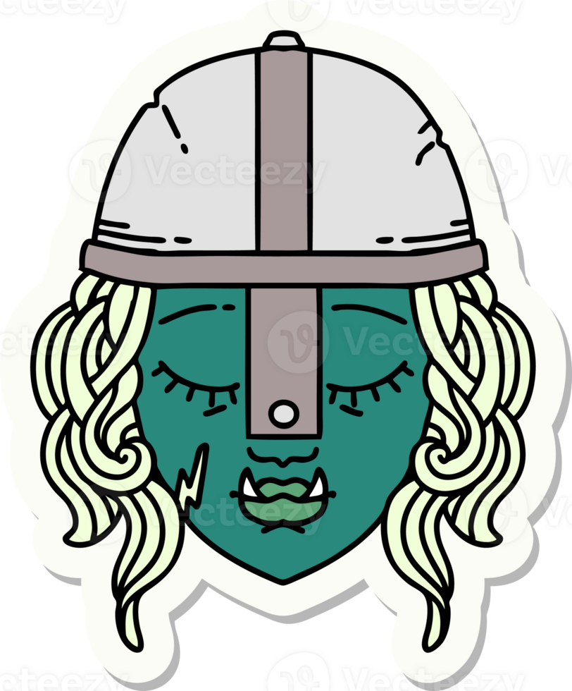 sticker of a orc fighter character face png