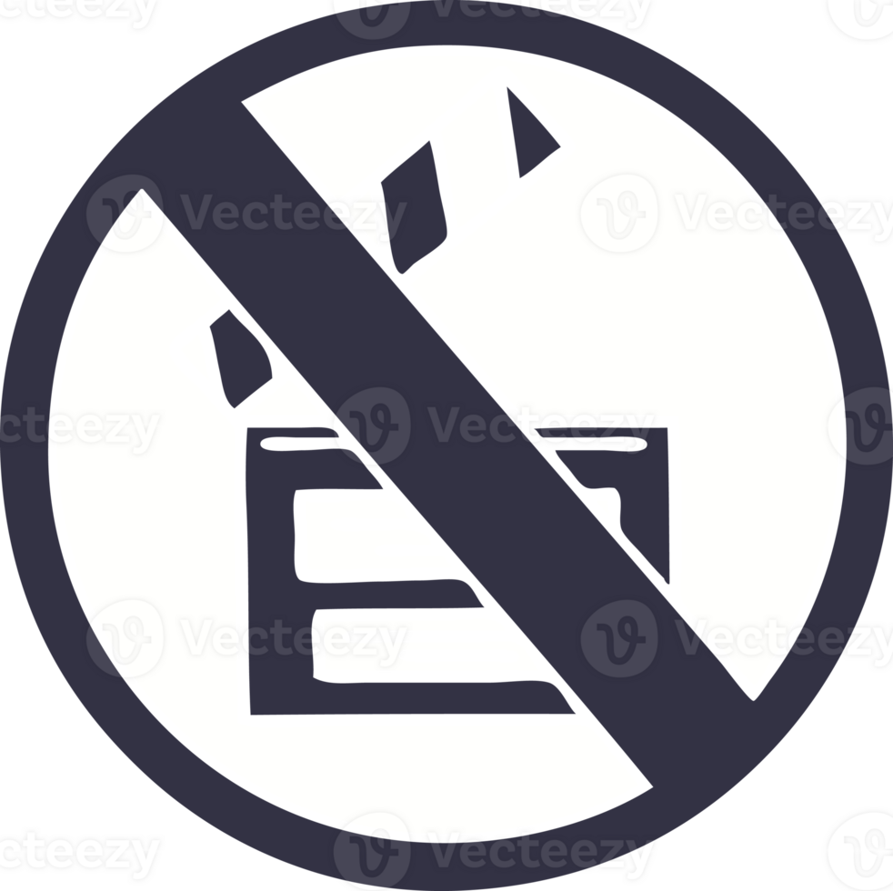 flat color retro cartoon of a no directors sign png