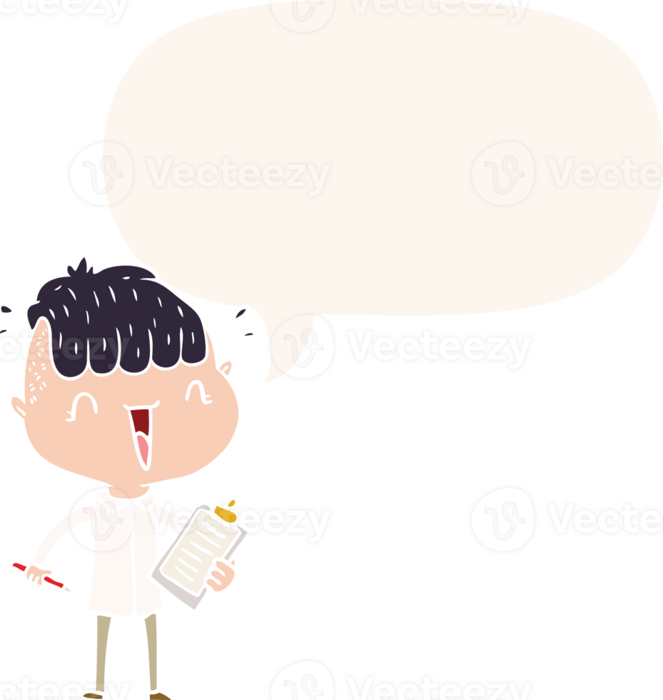 cartoon happy boy surprised with speech bubble in retro style png