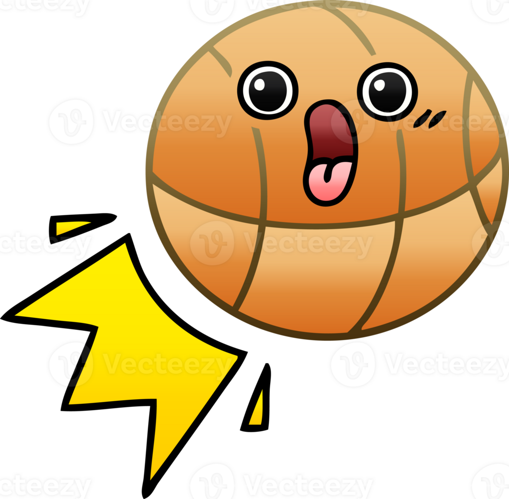 gradient shaded cartoon of a basketball png