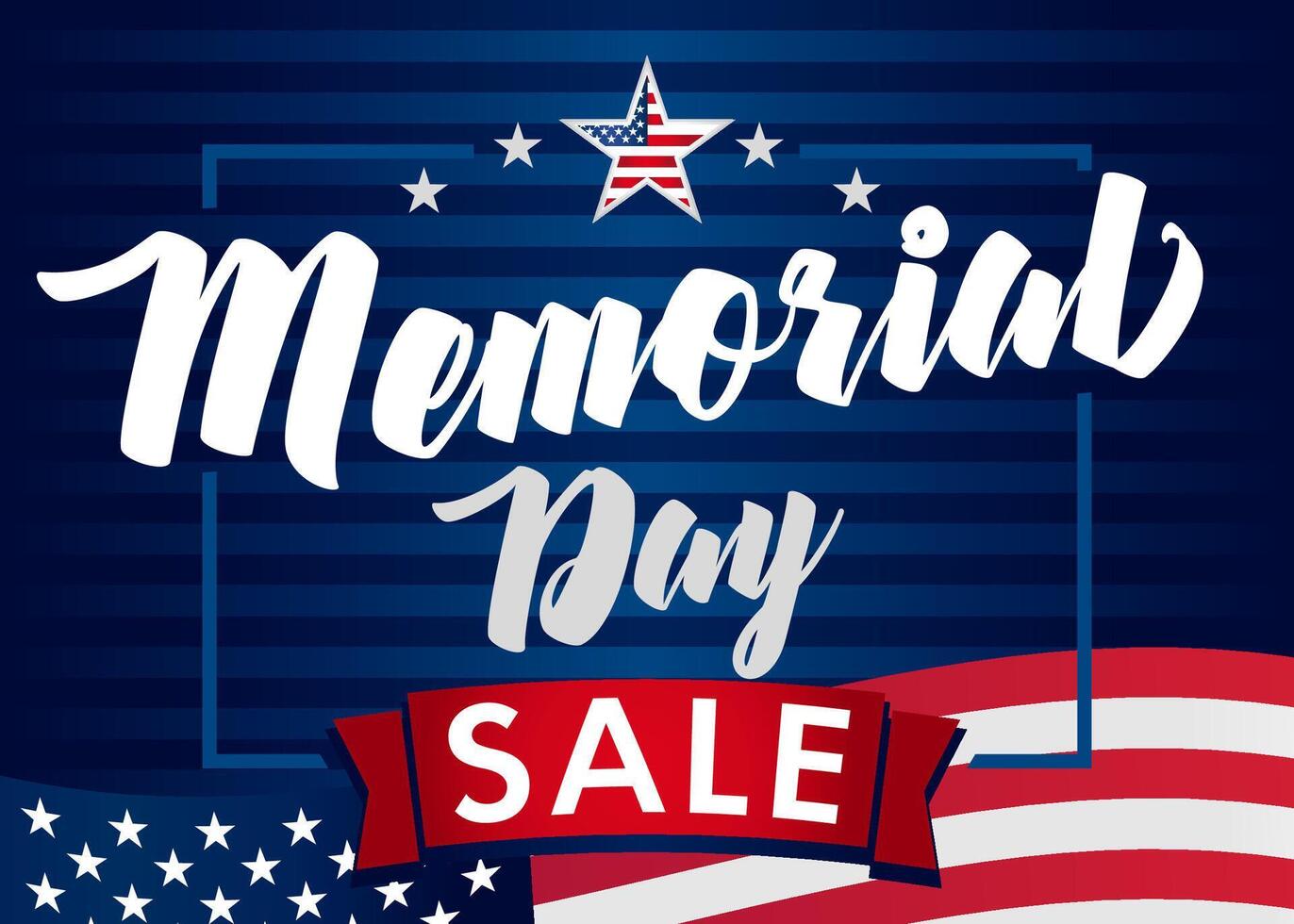 Memorial Day sale banner. Shopping flyer vector