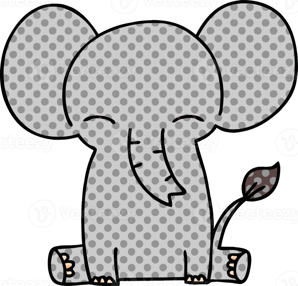 comic book style quirky cartoon elephant png