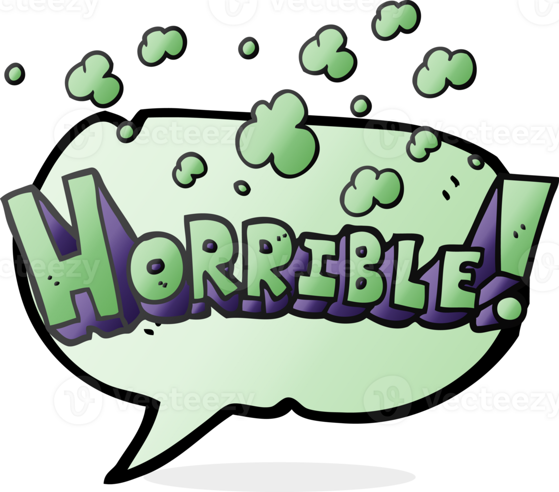hand drawn speech bubble cartoon word horrible png