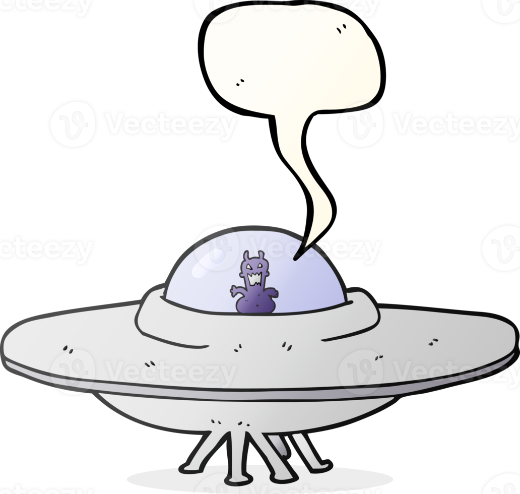 hand drawn speech bubble cartoon UFO png