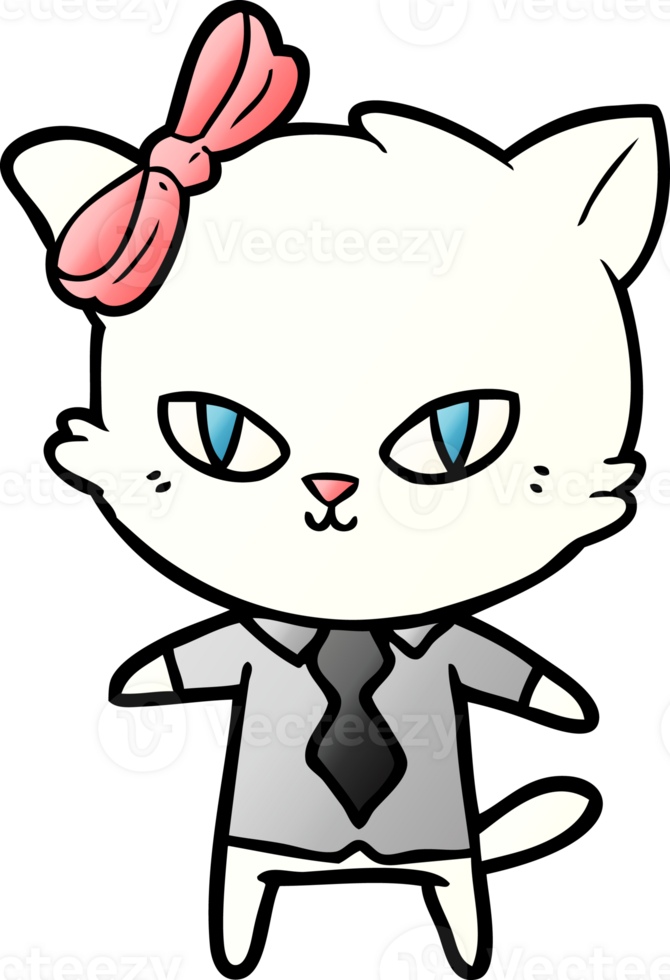 cute cartoon cat boss png