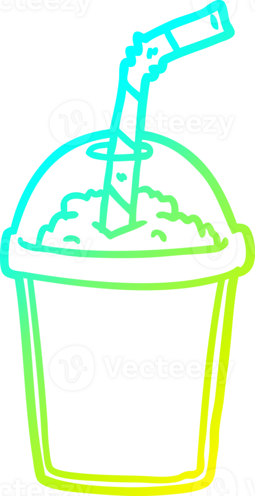 cold gradient line drawing of a iced smoothie png