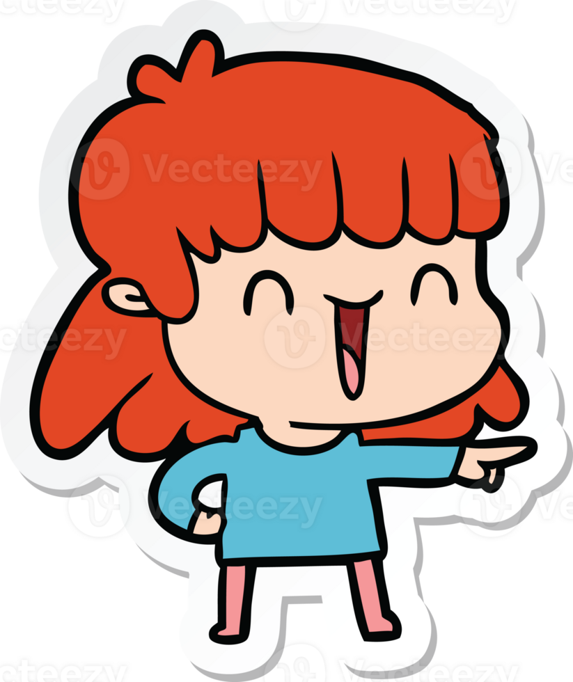 sticker of a cartoon woman png