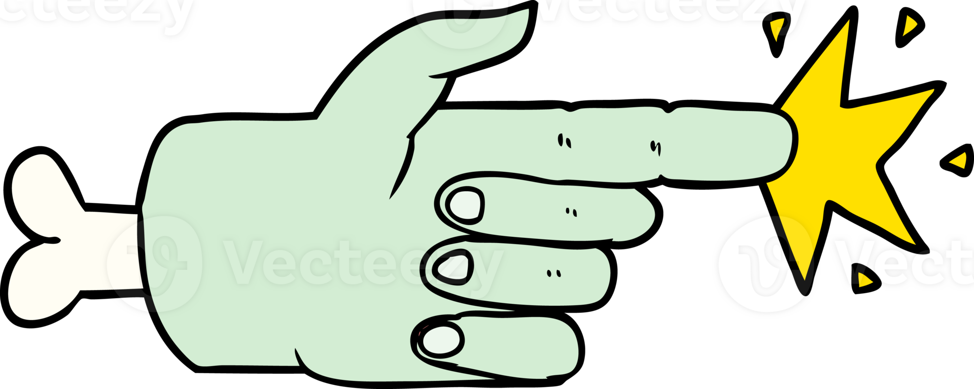 cartoon zombie hand pointing png