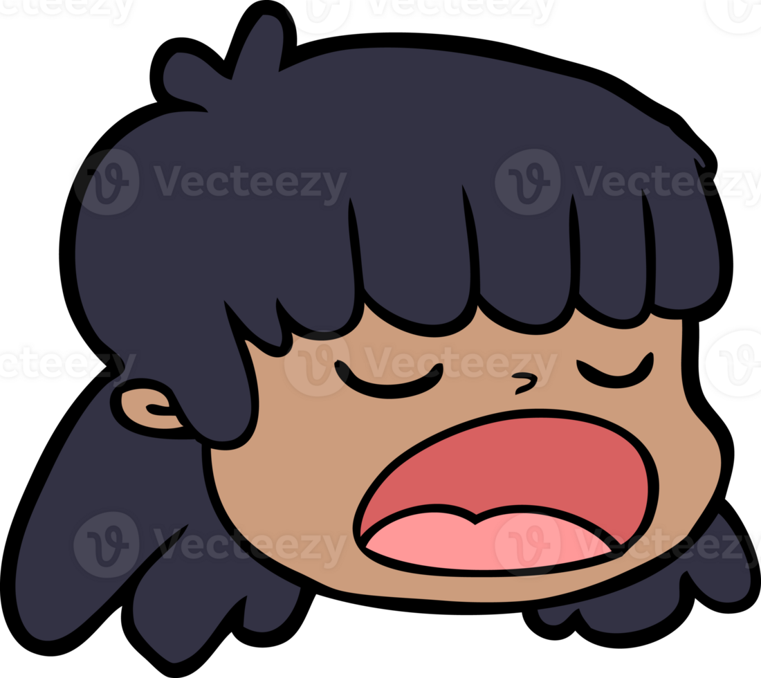 cartoon female face png