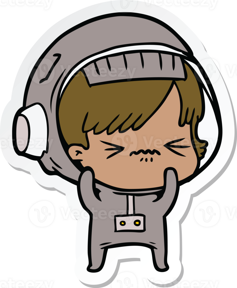 sticker of a cartoon astronaut woman png