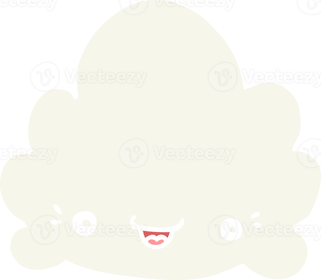 flat color style cartoon cloud png