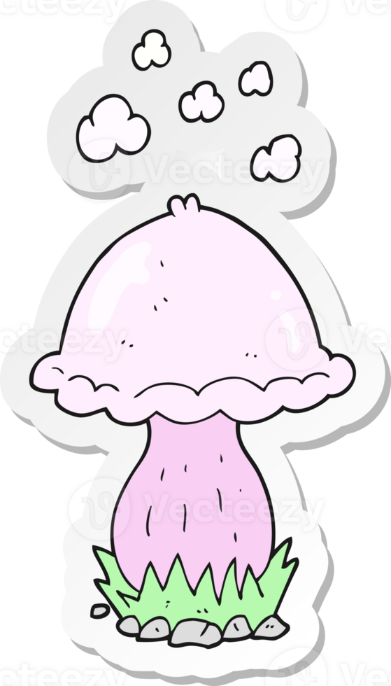 sticker of a cartoon toadstool png
