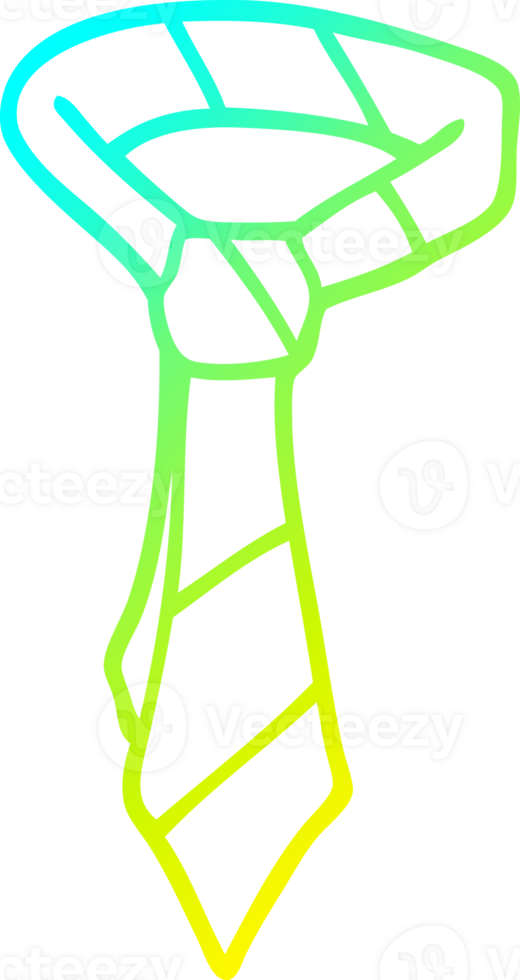 cold gradient line drawing of a cartoon office tie png