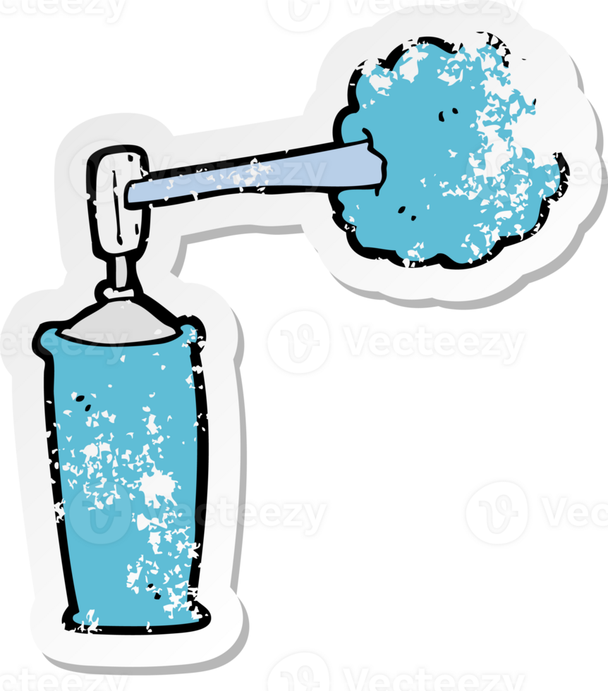 retro distressed sticker of a cartoon spray can png