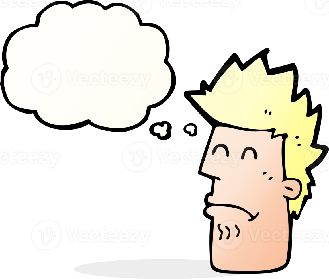 cartoon man feeling sick with thought bubble png