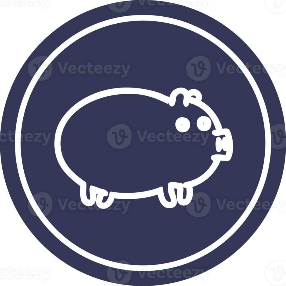 fat pig circular icon symbol png