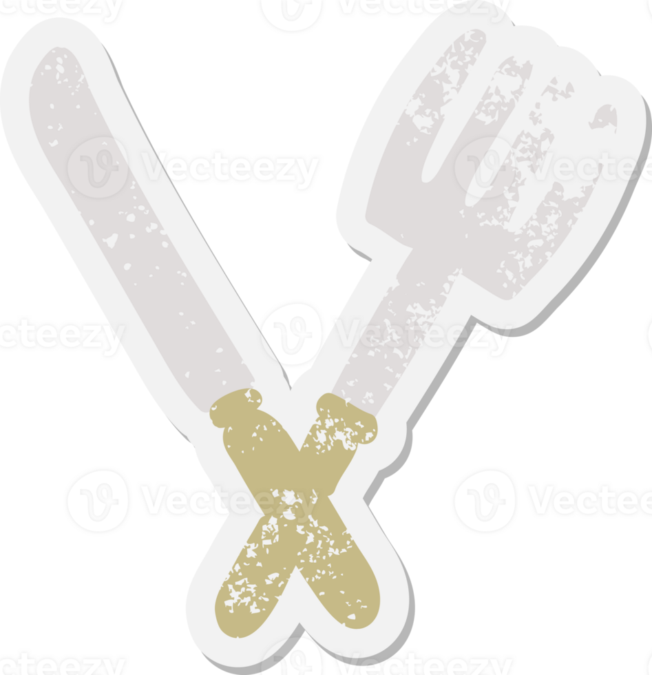 knife and fork grunge sticker png