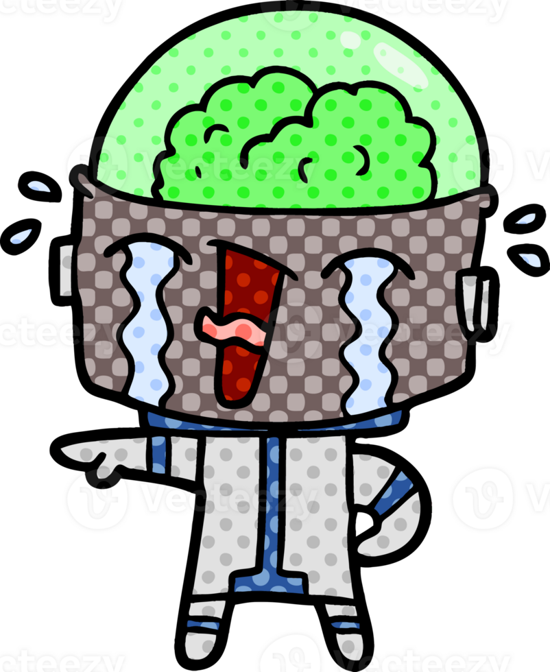 cartoon crying robot png