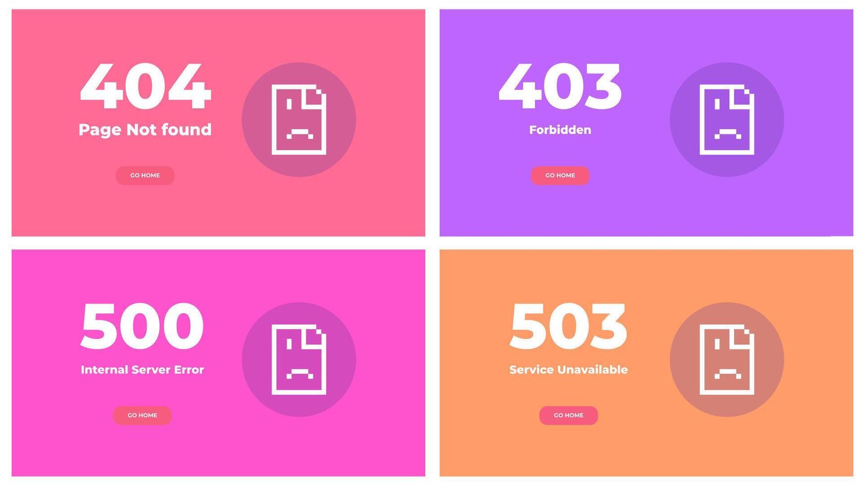 Web error pages layout design vector