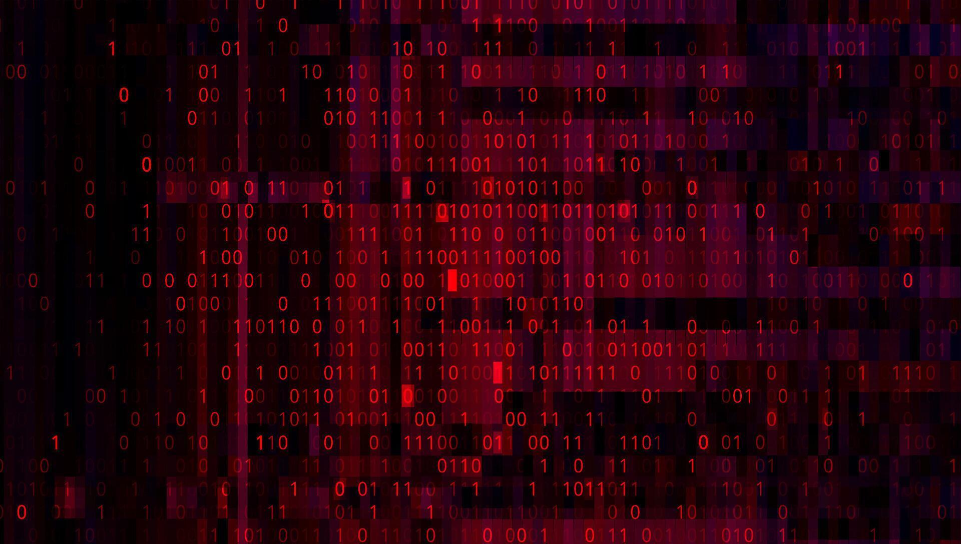 Red Code Scene Digital Binary Code on Dark Red Background. Data Breach 45061741 Vector ...