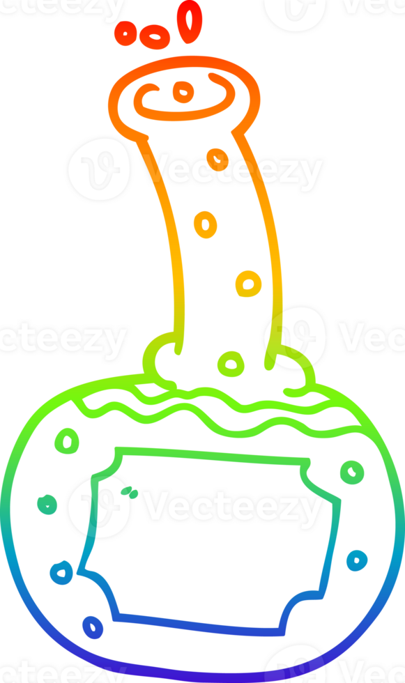 rainbow gradient line drawing of a cartoon experiment potions png