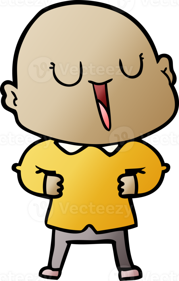 happy cartoon bald man png