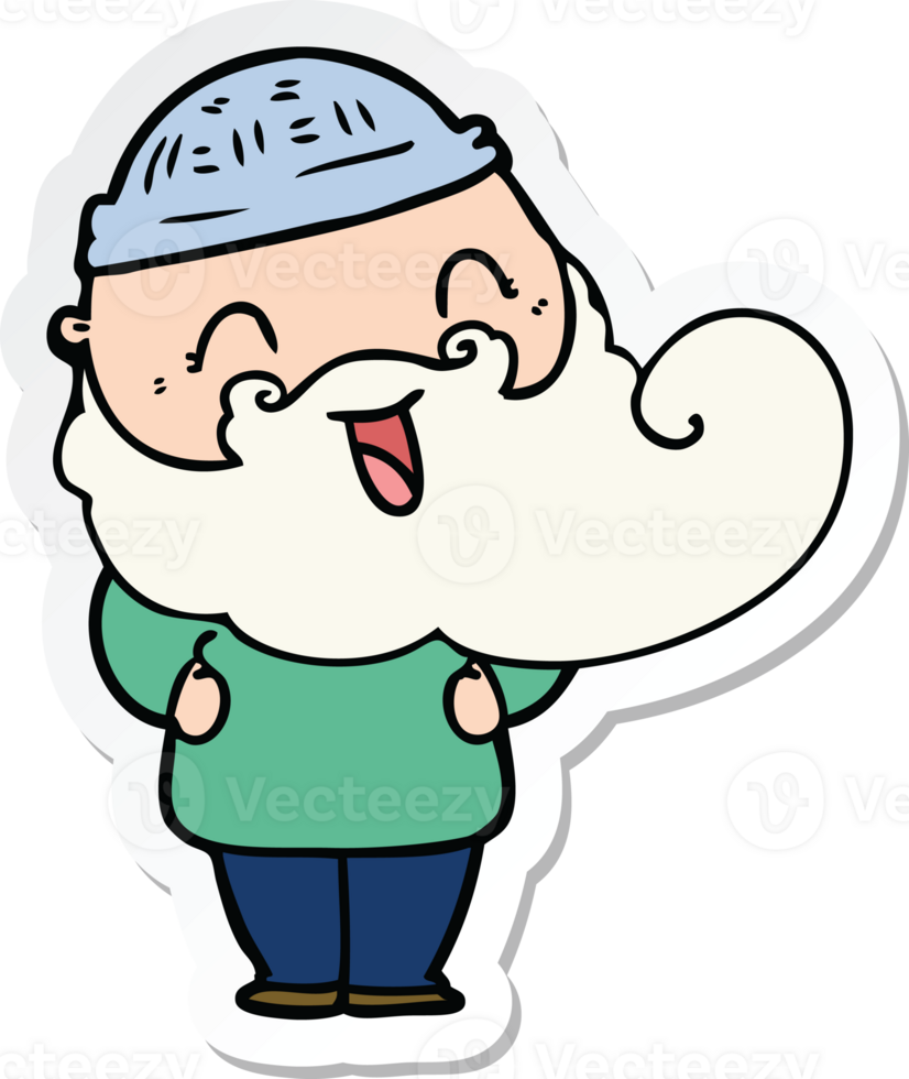 sticker of a happy bearded man png