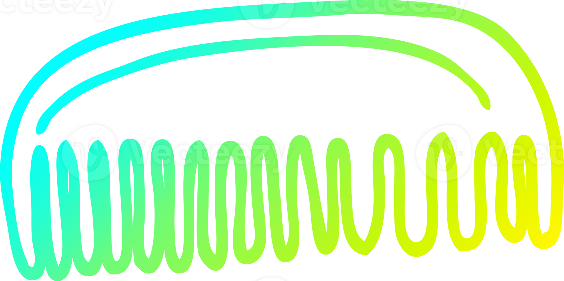 cold gradient line drawing of a cartoon plastic comb png