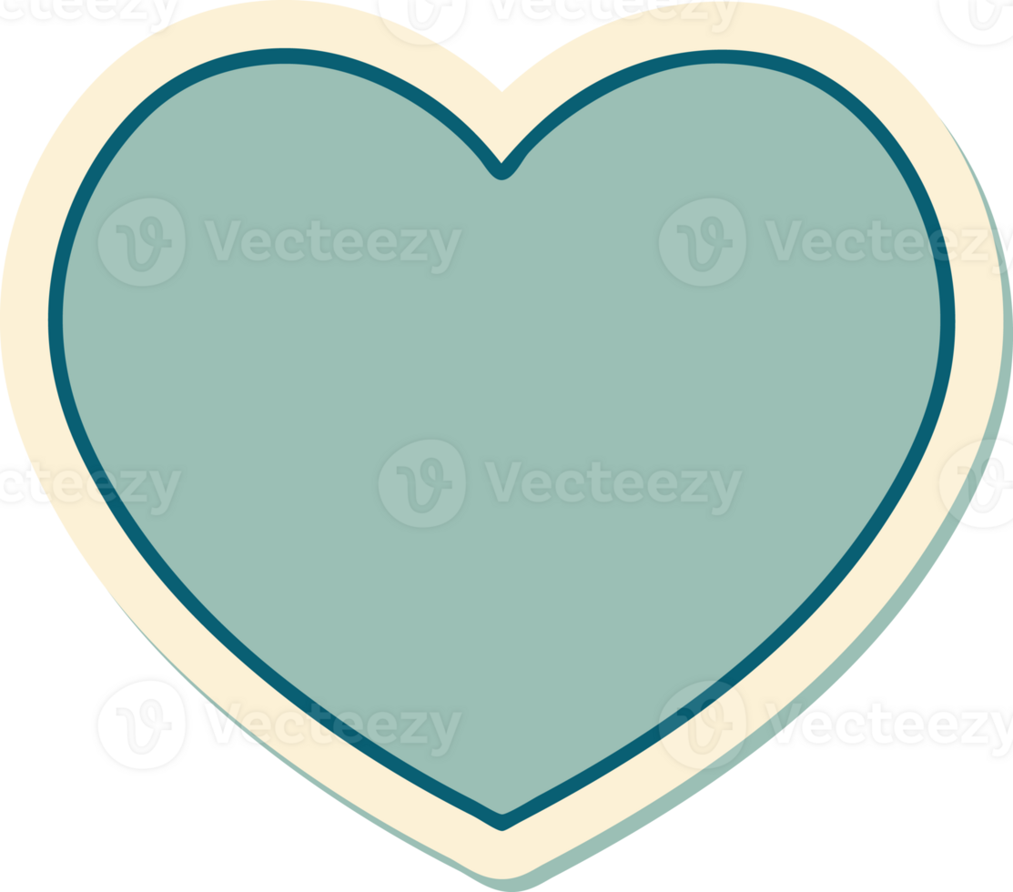 sticker of tattoo in traditional style of a heart png
