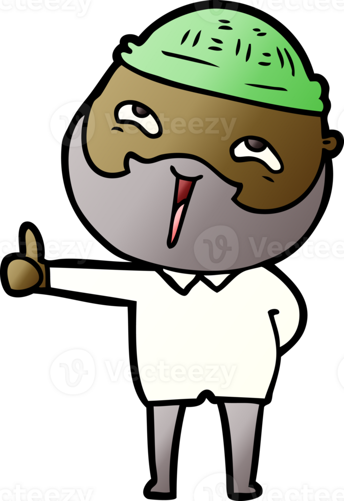 cartoon happy bearded man png