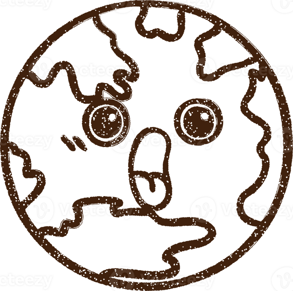 disegno a carboncino del pianeta terra png