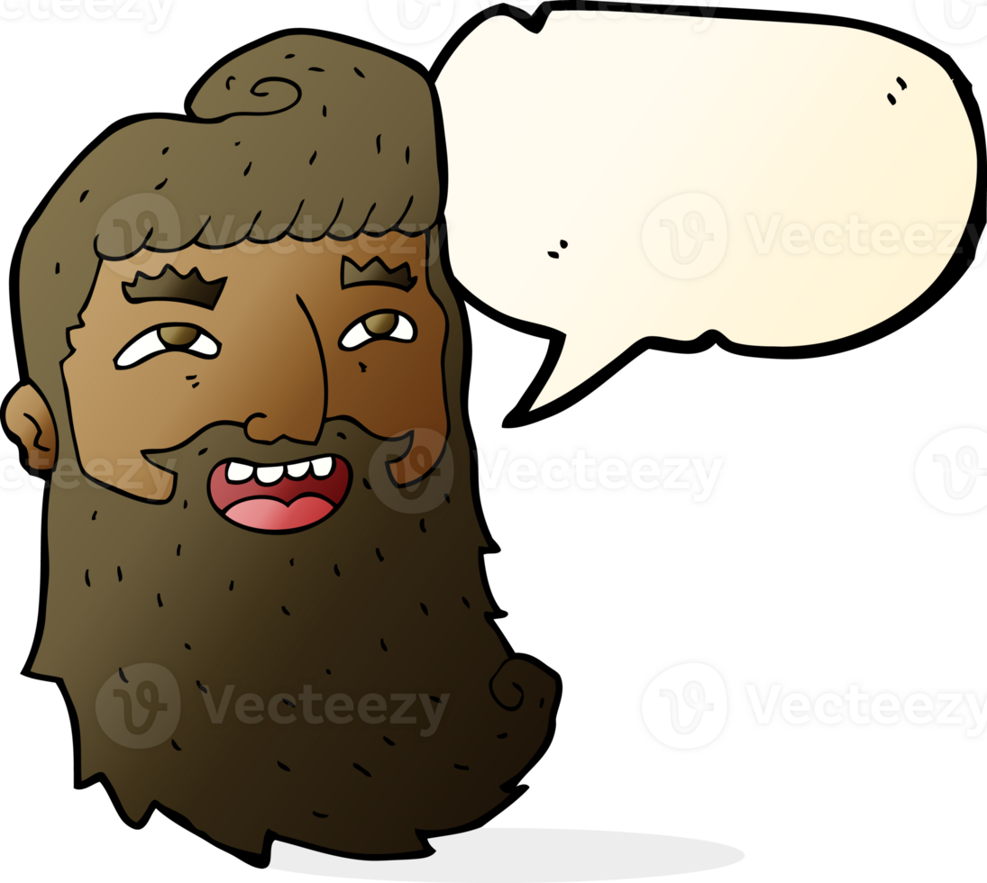 cartoon laughing bearded man with speech bubble png