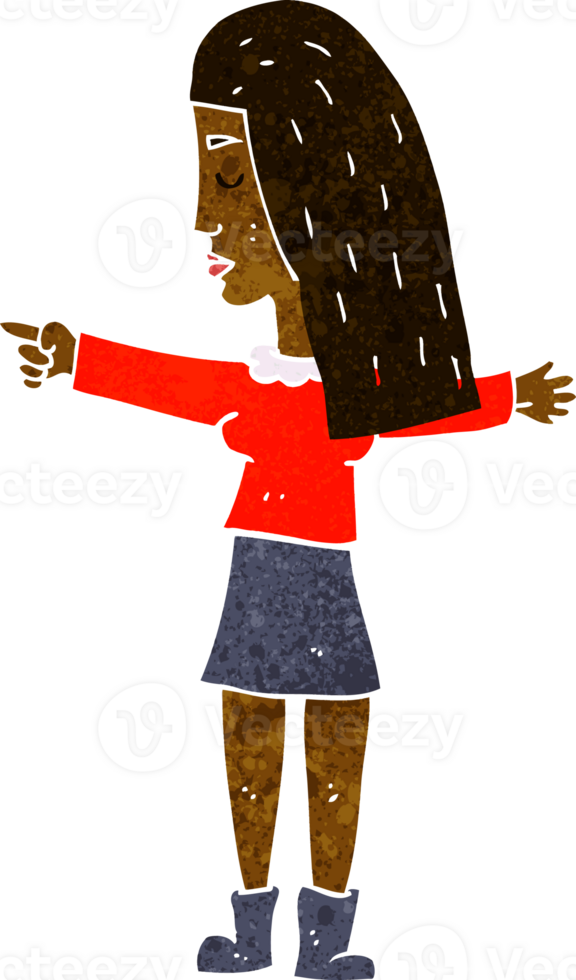 cartoon woman pointing png