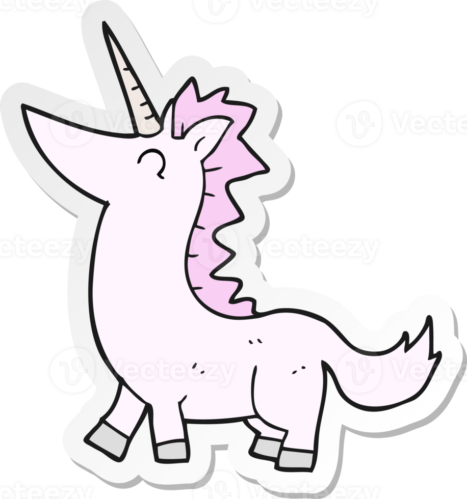 sticker of a cartoon unicorn png