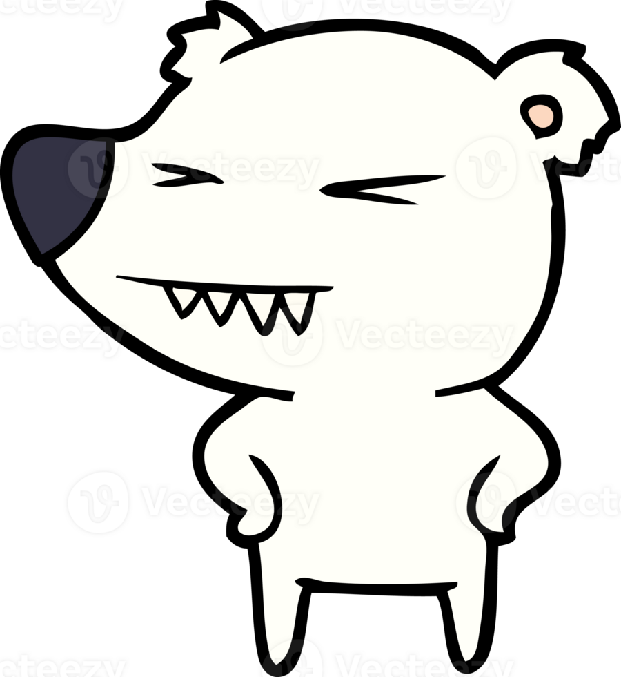 angry polar bear cartoon png