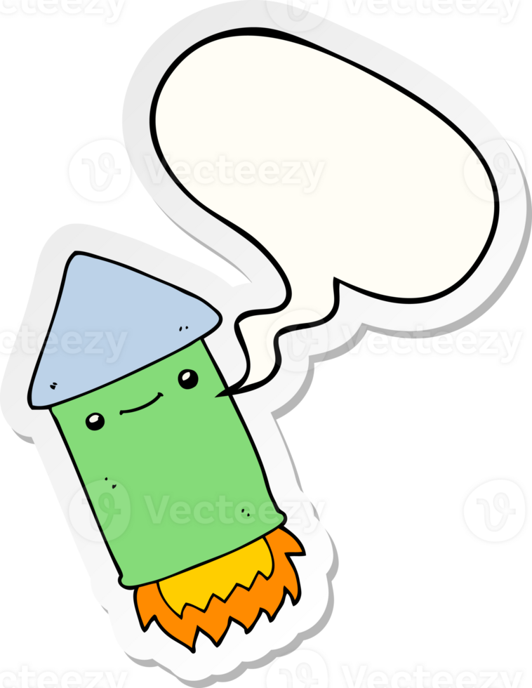 cartoon firework with speech bubble sticker png