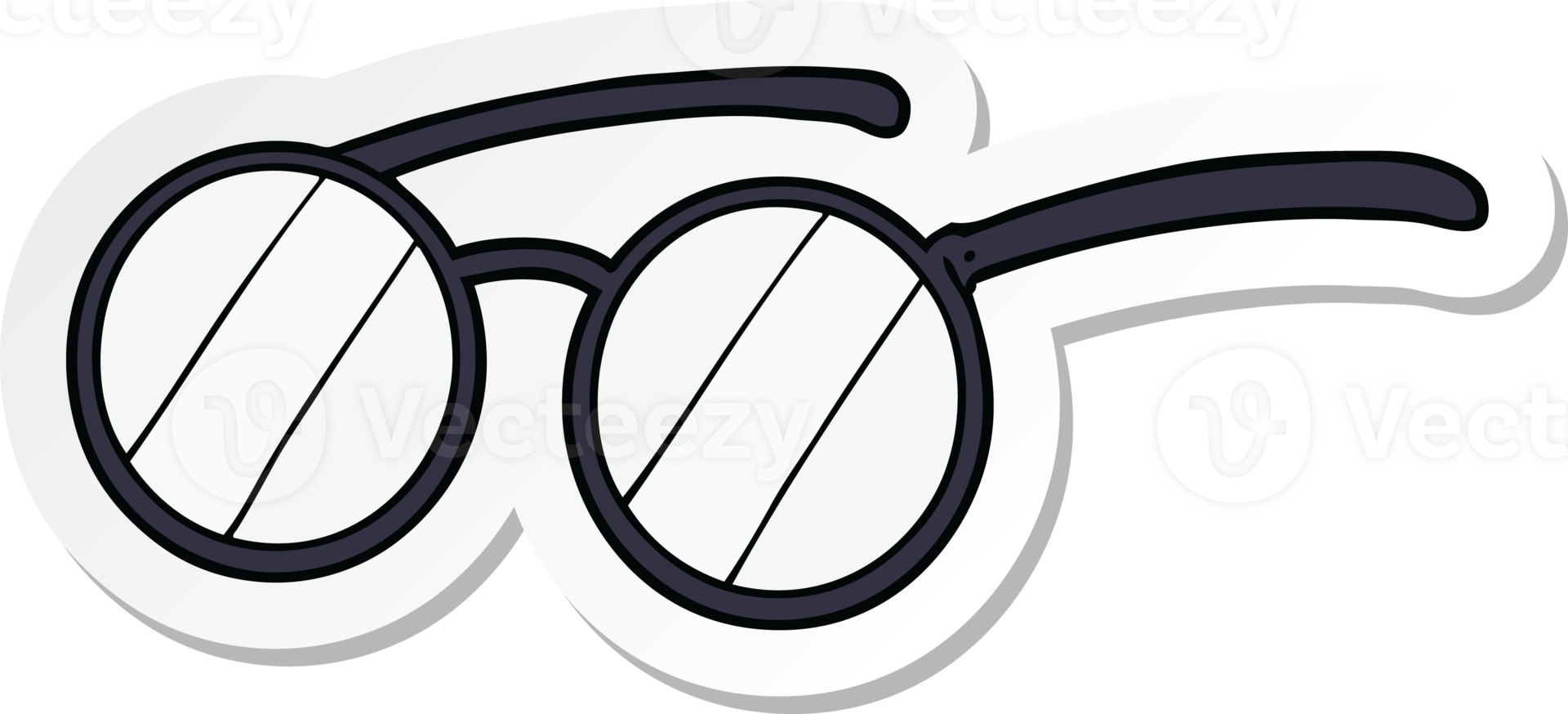 sticker of a cartoon spectacles png
