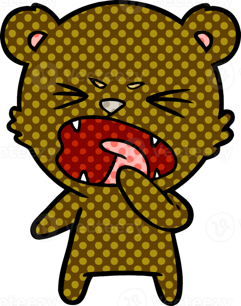 angry cartoon bear shouting png