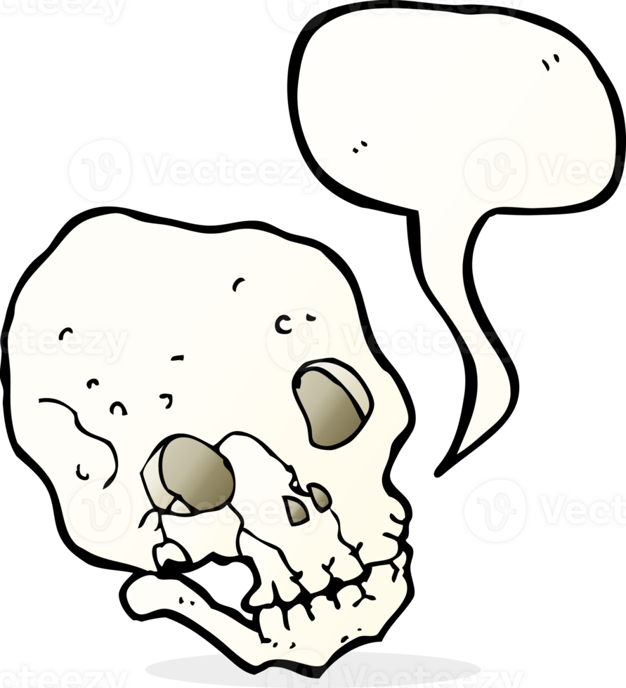 cartoon spooky skull with speech bubble png