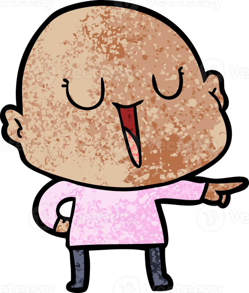 happy cartoon bald man png