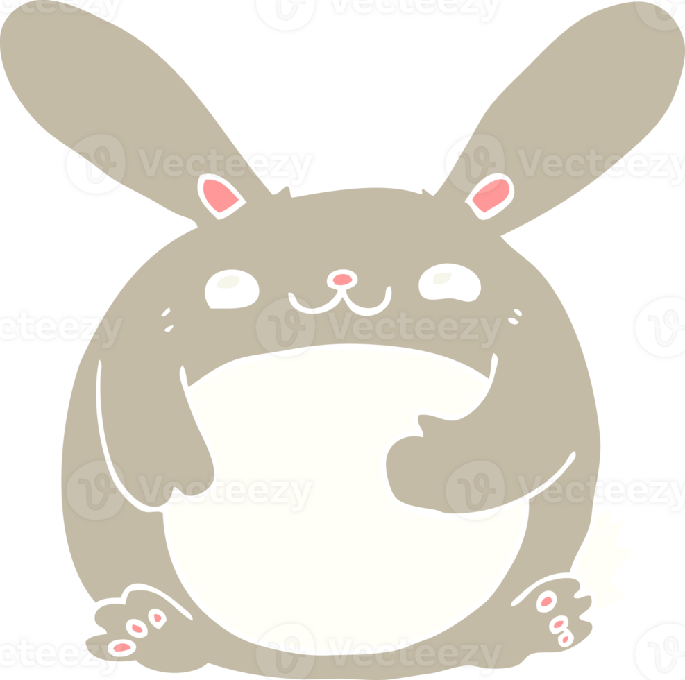 flat color style cartoon rabbit png