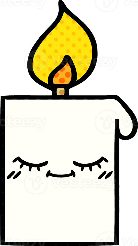 comic book style cartoon of a lit candle png
