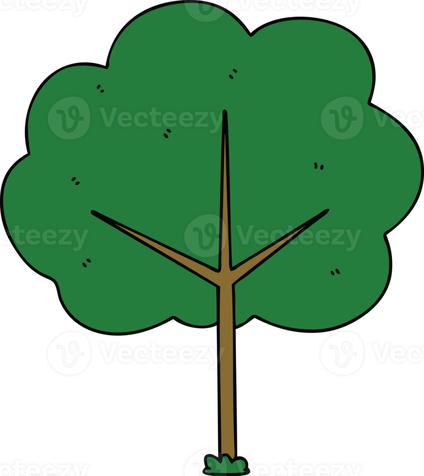 hand drawn quirky cartoon tree png